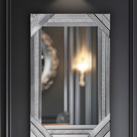 Silver & Rose Gold Pattern Mirror | Luxury Furniture Perth – Elegant Lifestyle