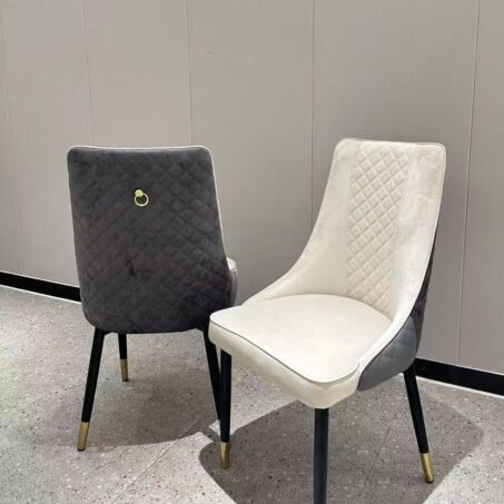 White & Grey Leather Accent Chair | Luxury Furniture Perth – Elegant Lifestyle